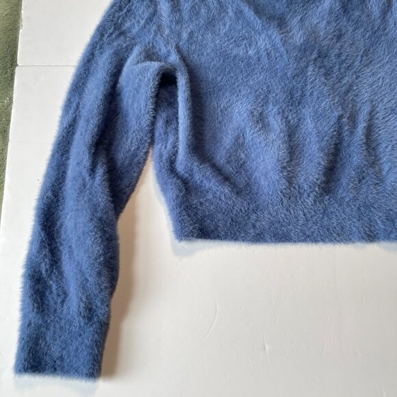NWT Aerie Fuzzy Blue Button Up Cardigan Sweater Size Medium - Picture 6 of 10